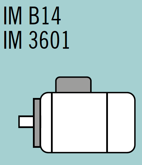 Moteur asynchrone triphasé aluminium IE1 – 0,09 kW – 1500 tr/min – B14 à bride compacte – MS56