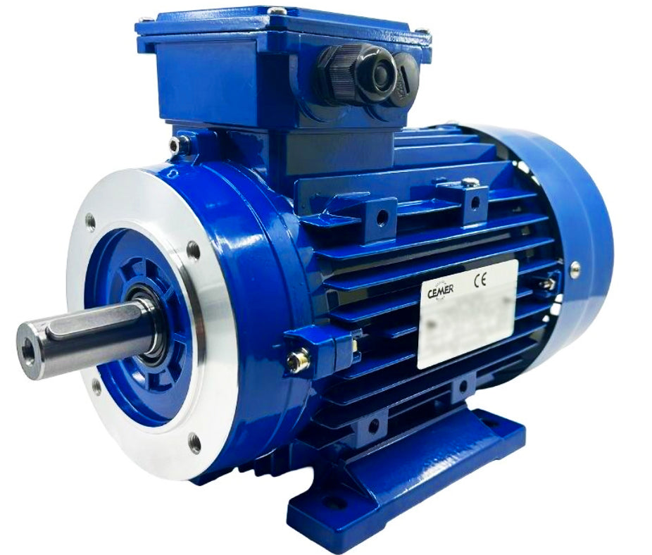 Moteur asynchrone triphasé aluminium IE1 – 0,09 kW – 1500 tr/min – B34 pattes+bride  (Pattes B3+ bride compacte B14) – MS56